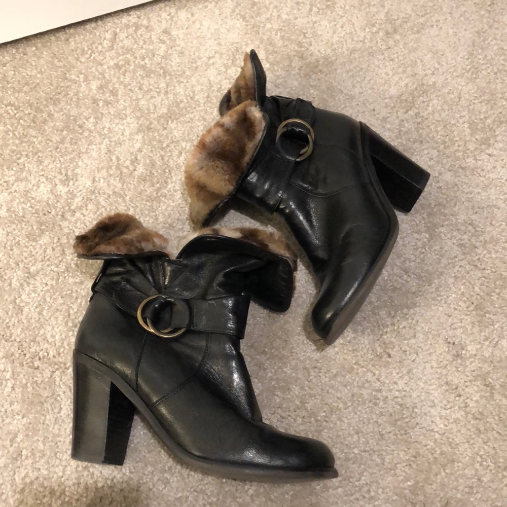 Sesto Meucci fur leather boots